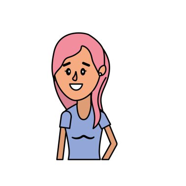 kadın saç modeli ve bluz tasarım vektör çizim ile