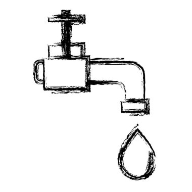 Şekil musluk su ekoloji koruma vektör çizim için damla ile