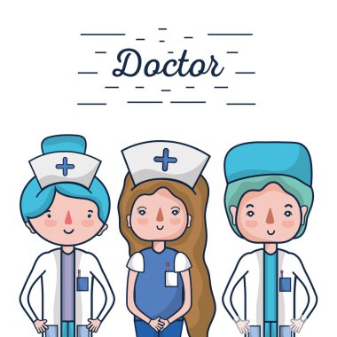 Doktor profesyonel uzmanlar ile nurser illüstrasyon vektör