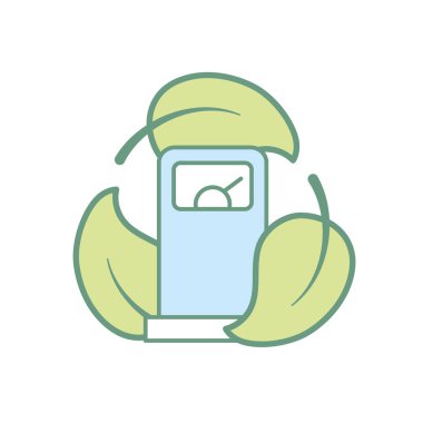 gaz makine vektör çizim çevresinde ekolojik yaprakları ile