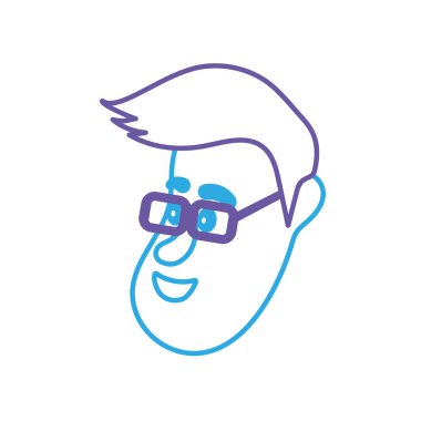 satır avatar adam yüz saç modeli tasarım vektör çizim ile