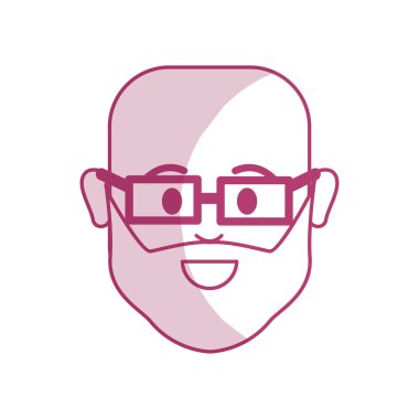 siluet kafa adam sakal ve gözlük karşısında, vektör çizim