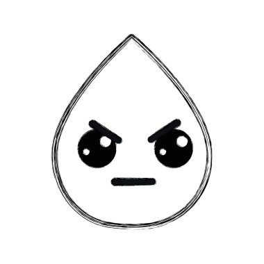 siluet kawaii güzel kızgın damla su, vektör çizim tasarım