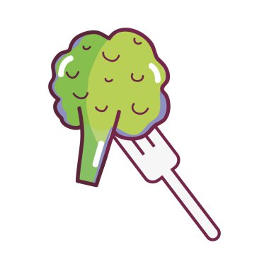 doğal salata, vektör çizim prepair için taze brokoli