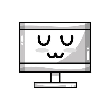 satır kawaii şirin ihale bilgisayar teknoloji vektör çizim