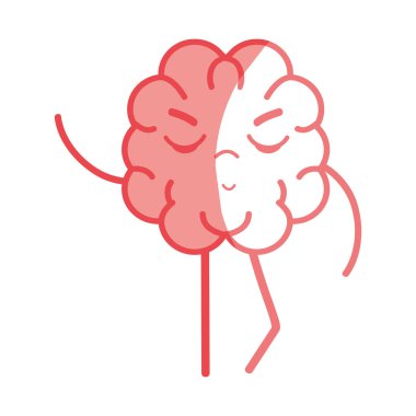 simge çok güzel kawaii beyin ifade, vektör çizim