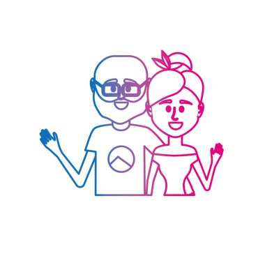 satır çift ile birlikte rahat kıyafetler illüstrasyon tasarım vektör