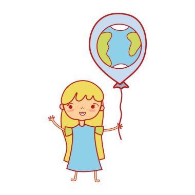 güzellik kız balonu tasarımında el vektör çizim ile