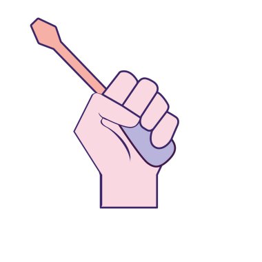 tornavida ekipman hizmet sektörü onarım el vektör çizim