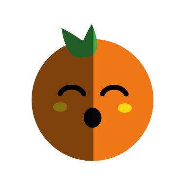 Kawaii şirin komik turuncu meyve, vektör çizim