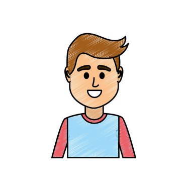 Avatar erkek t-shirt tasarım vektör çizim simgesi