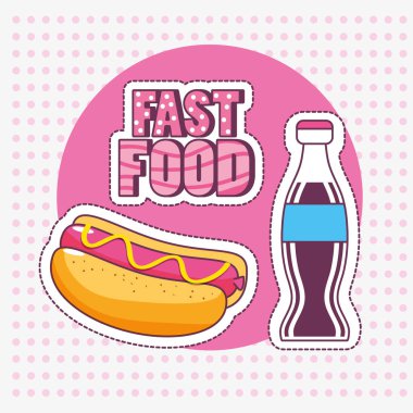 Icon set in hızlı ve lezzetli yiyecek bahis konusu vektör çizim