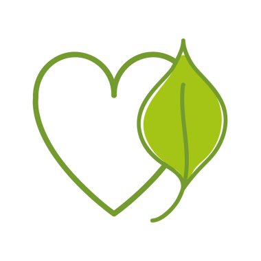 güzel organik leaf bitki kalp, vektör çizim tasarım