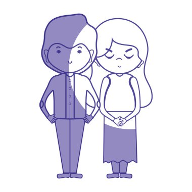 illüstrasyon siluet güzellik çift ile birlikte saç modeli tasarım vektör