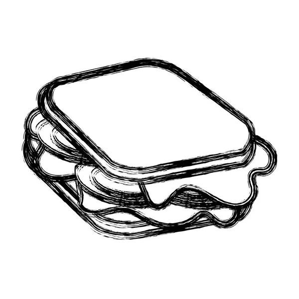 Kontur Posiłek Fast Food Sandwich Wektor Ilustracja Projektu — Wektor stockowy