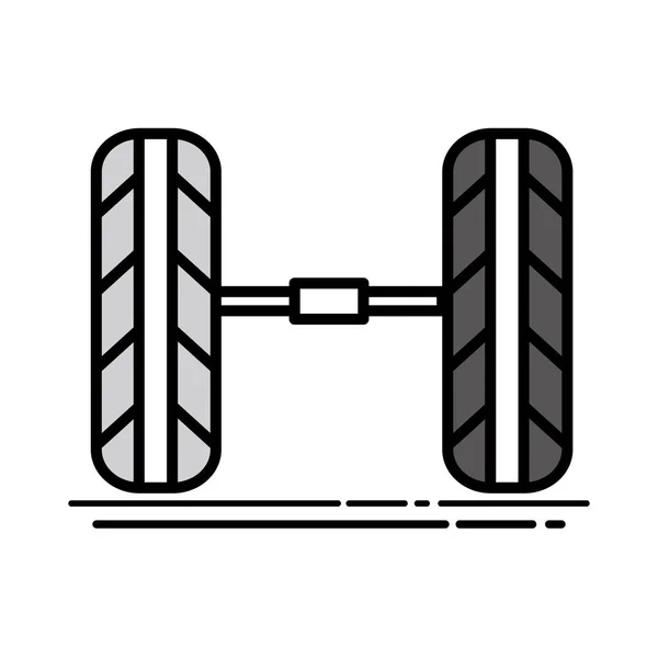 Lindo Neumáticos Coche Estilo Diseño Vector Ilustración — Vector de stock