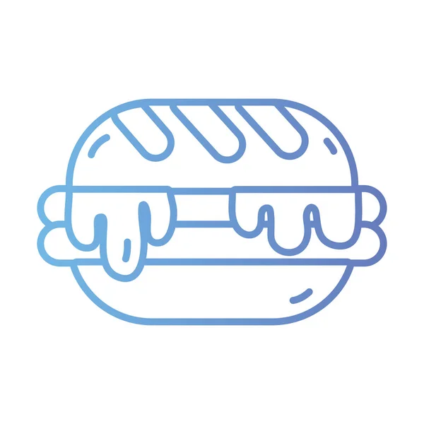 Линия Вкусные Гамбургеры Питания Фаст Фуд Векторной Иллюстрации — стоковый вектор