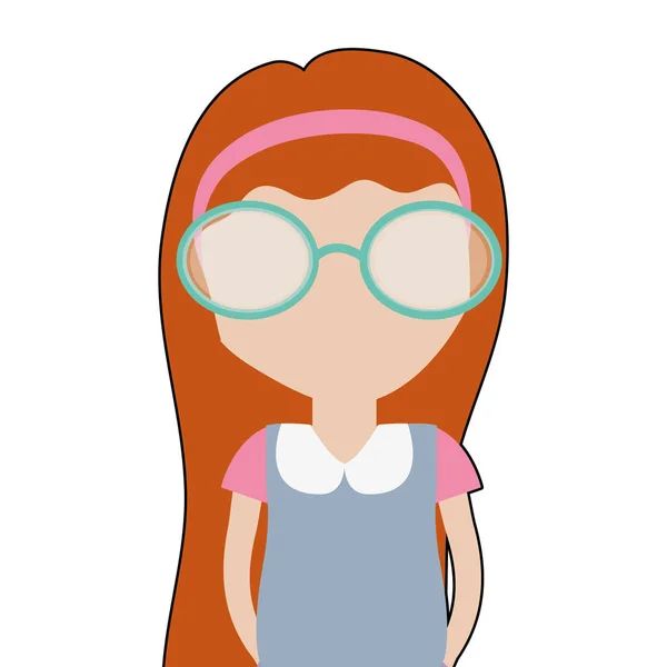 Chica Bonita Con Gafas Ropa Casual Ilustración Vectorial — Archivo Imágenes Vectoriales