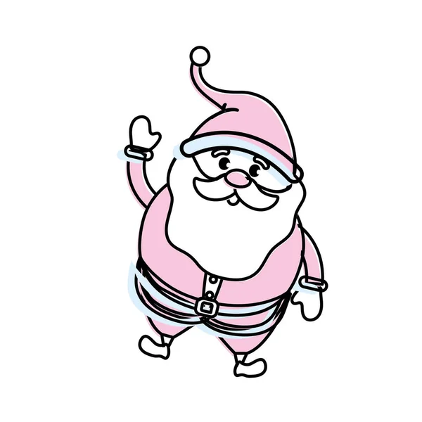 Weihnachtsmann Mit Weihnachtsanzug Und Bart Vektor Illustration — Stockvektor