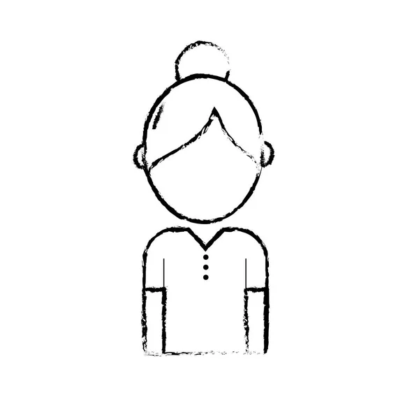 Аватар Женщина Дизайном Прически Векторной Иллюстрацией Блузки — стоковый вектор