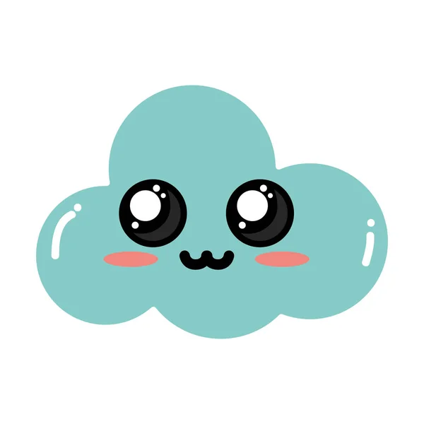 Kawaii Cute Tender Cloud Weather Vector Illustration — Stock Vector
