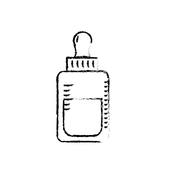 Figure Bouteille Alimentation Avec Illustration Vectorielle Icône Lait Sain — Image vectorielle