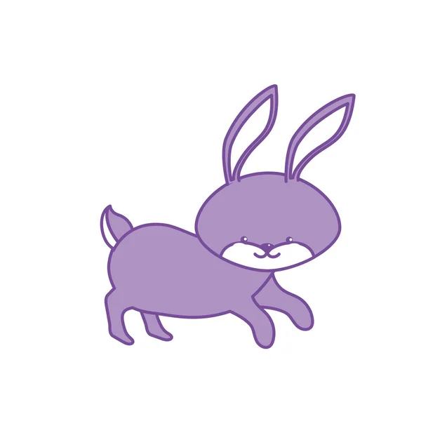 Contorno Carino Coniglio Animale Selvatico Icona Vettore Illustrazione — Vettoriale Stock