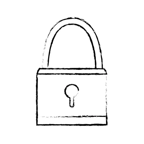 Figur Vorhängeschloss Objekt Sicherheit Symbol Design Vektor Illustration — Stockvektor