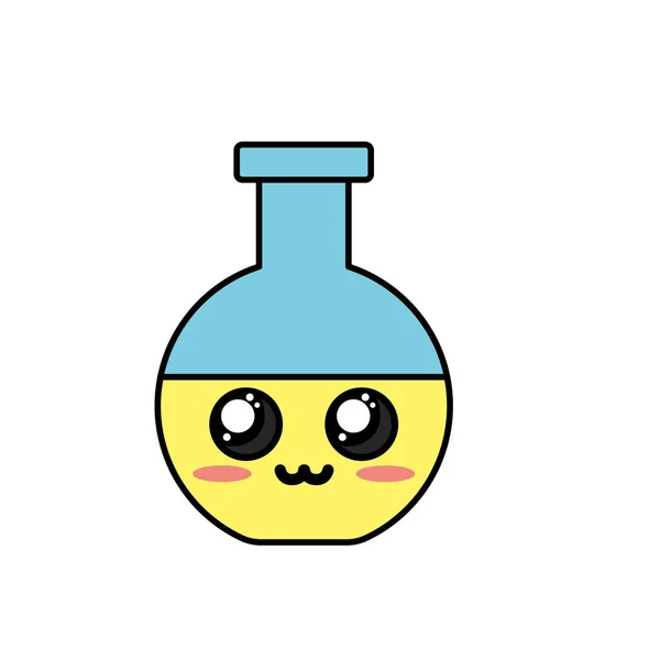 Kawaii Bonito Concurso Erlenmeyer Frasco Vetor Ilustração —  Vetores de Stock