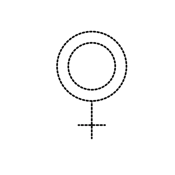 Forma Punteada Símbolo Femenino Decoración Diseño Vector Ilustración — Vector de stock