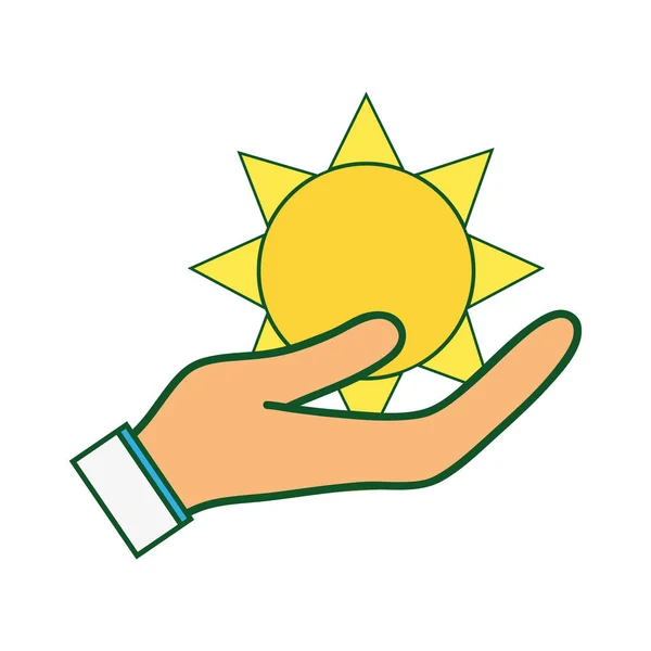 Natural Sun Normal Weather Icon Hand Vector Illustration — Stock Vector