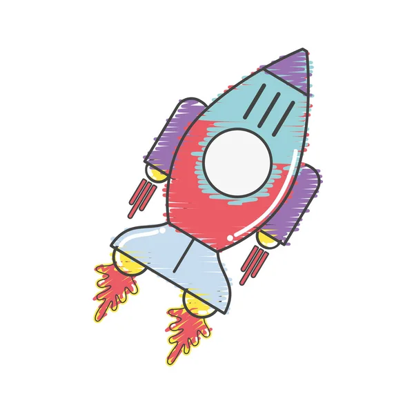 Espacio Cohete Galaxia Cielo Viaje Vector Ilustración — Vector de stock