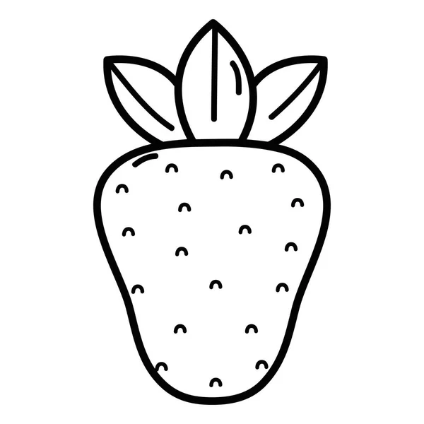 Linha Deliciosa Fruta Morango Para Ilustração Vetor Vida Saudável —  Vetores de Stock