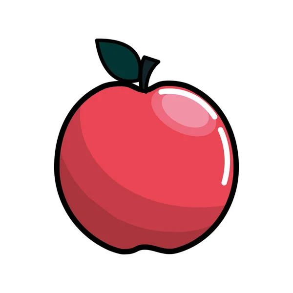 美味的苹果水果口味图标 矢量插图 — 图库矢量图片