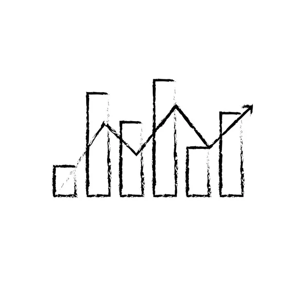Figuur Statistieken Bar Diagram Met Pijl Groeiende Vectorillustratie — Stockvector