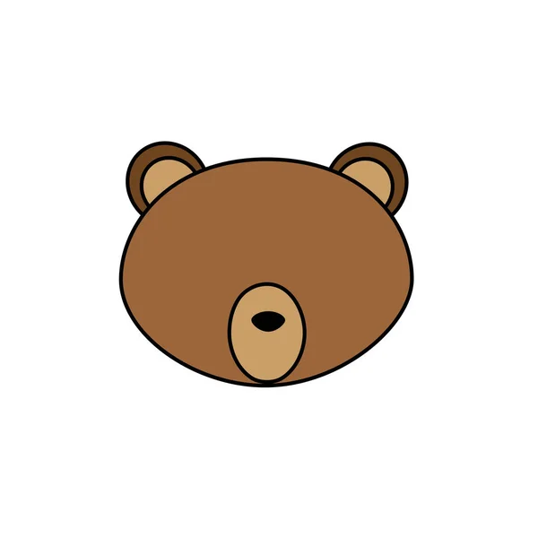 クマの頭の野生のかわいい動物のベクトル図 — ストックベクタ