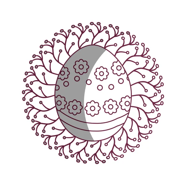Фігура Милий Великоднє Яйце Гілками Прикраса Векторні Ілюстрації — стоковий вектор