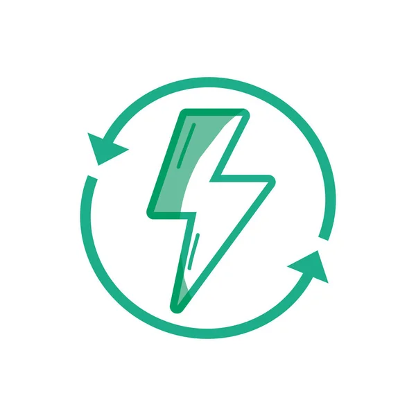 Símbolo Peligro Energía Silueta Con Flechas Alrededor Ilustración Vectorial — Vector de stock