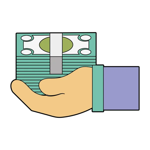 Bill Cash Money Hand Vector Illustration Design — Stock Vector