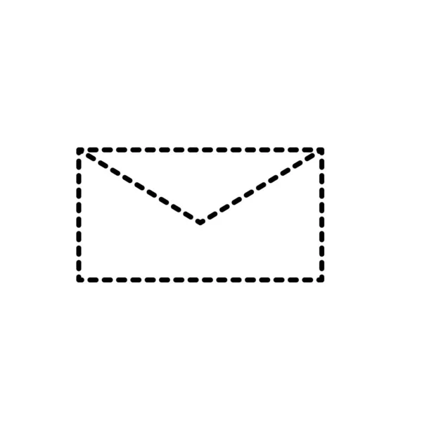Lettre Carte Forme Pointillée Avec Illustration Vectorielle Information Message — Image vectorielle
