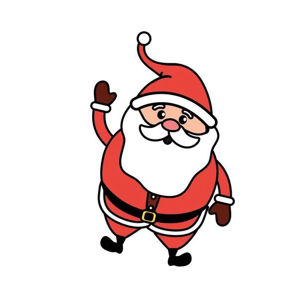 Santa Claus Avec Costume Noël Illustration Vectorielle Barbe — Image vectorielle