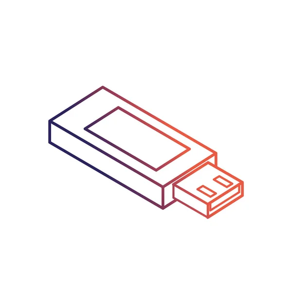 Zeilendaten Usb Speicher Dokumente Vektor Illustration Speichern — Stockvektor