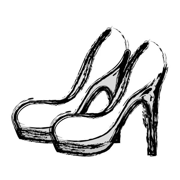 Contorno Tacones Moda Zapatos Altos Vector Ilustración — Vector de stock