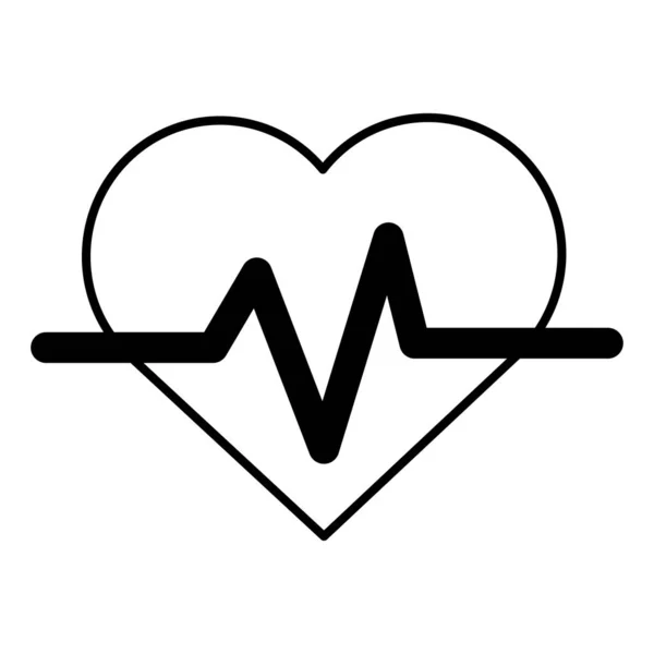 Contorno Latidos Cardiacos Signo Vital Cardio Vector Ilustración — Vector de stock