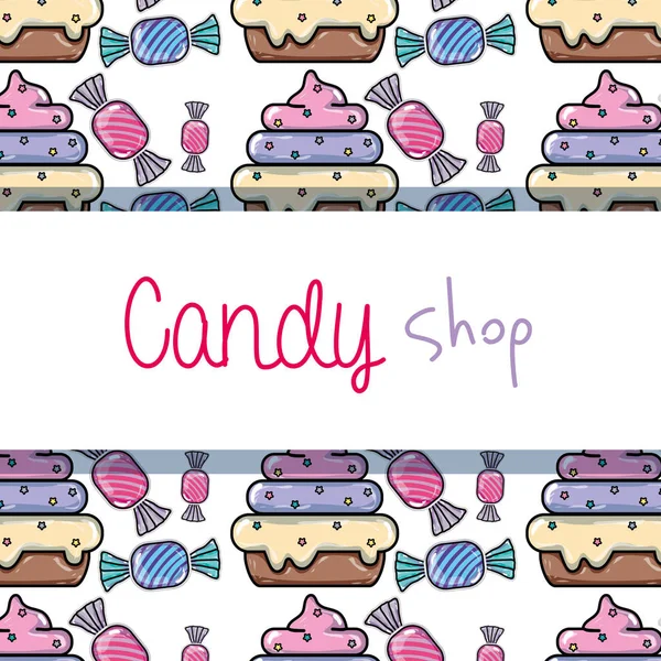 Delicious Sweet Candy Background Design Vector Illustration — Stock Vector