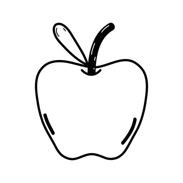Rad Läckra Apple Frukt Med Löv Vektor Illustration Design — Stock vektor