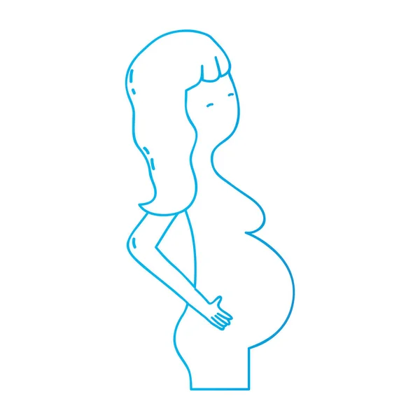 Ilustracja Wektorowa Linii Kobieta Ciąży Leczenia Zdrowych Leki — Wektor stockowy