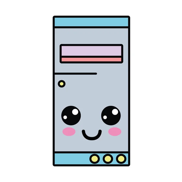 Kawaii Lindo Feliz Disco Duro Vector Ilustración — Archivo Imágenes Vectoriales