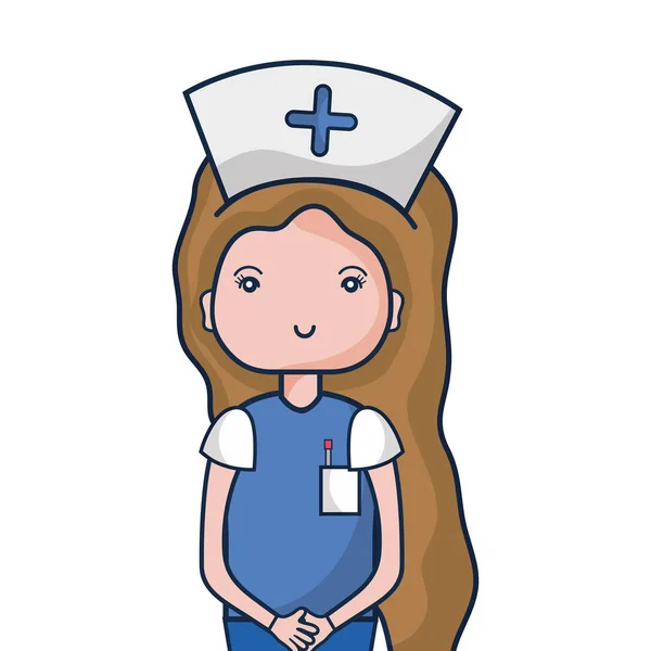 Профессиональная Медсестра Шляпой Векторной Иллюстрации — стоковый вектор