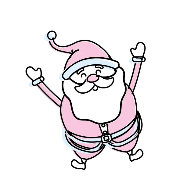 Weihnachtsmann Mit Weihnachtsanzug Und Bart Vektor Illustration — Stockvektor